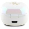 Guess słuchawki Bluetooth GUTWSJ144ESH   TWS + stacja dokująca biały/white Iridescent 4G Printed Logo